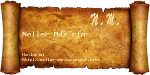 Neller Mária névjegykártya